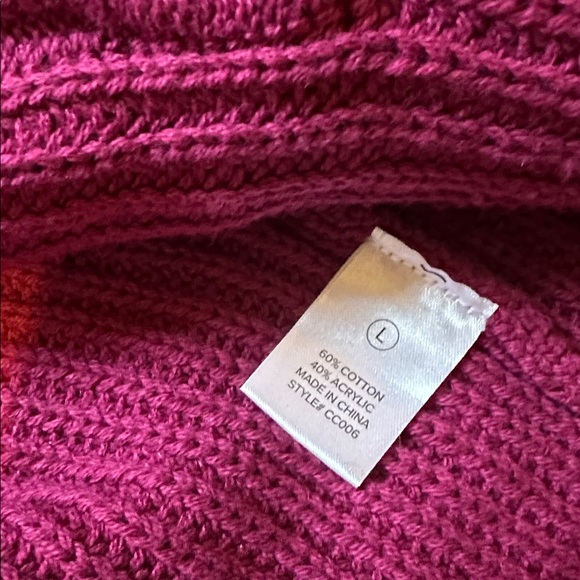 Fashion Nova Magenta/Bright Burgundy Cardigan Sweater with Buttons - Picture 5 of 5